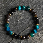 Fortune Jewel Natural Blue Tiger Eye Beads Balance Bracelet Fortune Jewel