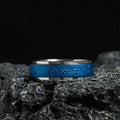 Fortune Jewel Tibetan Scriptures Blue Pharmacist Mantra Titanium Steel Spinner Balance Ring Fortune Jewel