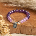 Fortune Jewel Amethyst Rose Quartz Strawberry Quartz Good Luck Charm Bracelet Fortune Jewel