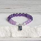 Fortune Jewel Amethyst Rose Quartz Strawberry Quartz Good Luck Charm Bracelet Fortune Jewel