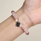 Fortune Jewel Amethyst Rose Quartz Strawberry Quartz Good Luck Charm Bracelet Fortune Jewel