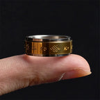 Fortune Jewel Tibetan Scriptures Om Mani Padme Hum Titanium Steel Peace Ring Fortune Jewel