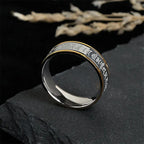 Fortune Jewel Tibetan Scriptures Shurangama Mantra Titanium Steel Balance Ring Fortune Jewel