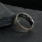 Fortune Jewel Tibetan Scriptures Shurangama Mantra Titanium Steel Balance Ring Fortune Jewel