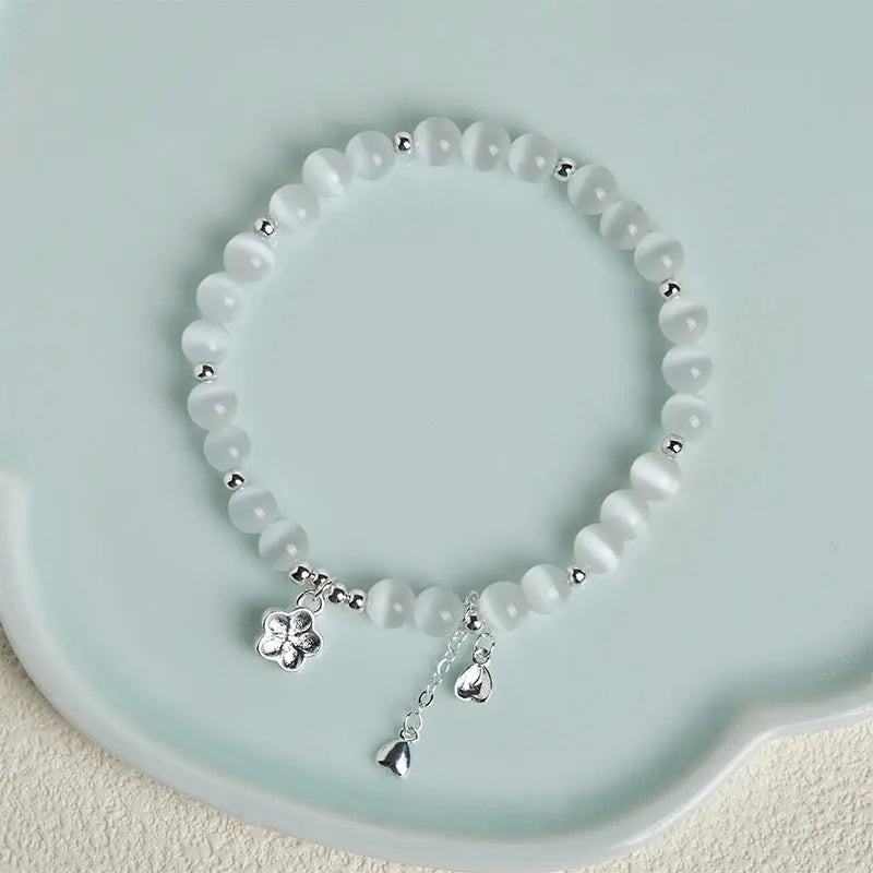 Fortune Jewel Natural Cat's Eye Cherry Blossom Peace Bracelet Fortune Jewel