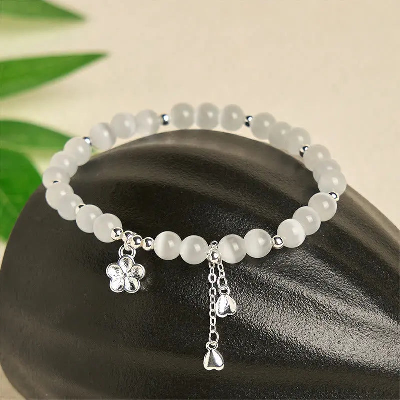 Fortune Jewel Natural Cat's Eye Cherry Blossom Peace Bracelet Fortune Jewel