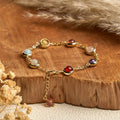 Fortune Jewel Colorful Crystal Amethyst Strawberry Quartz Balance Bracelet Fortune Jewel