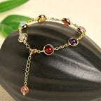 Fortune Jewel Colorful Crystal Amethyst Strawberry Quartz Balance Bracelet Fortune Jewel