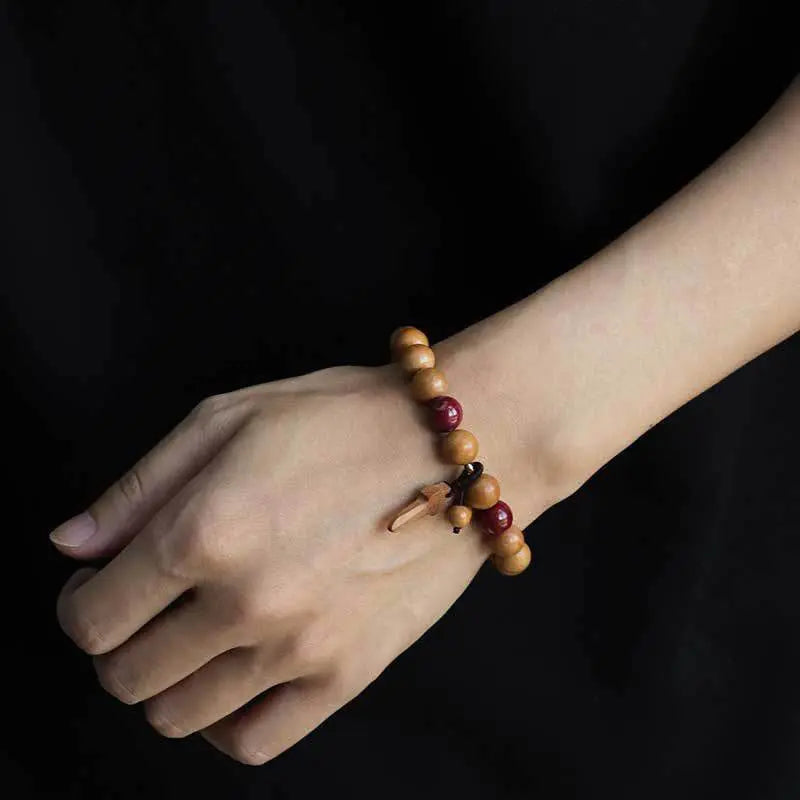 Fortune Jewel Peach Wood Cinnabar Sword Charm Wealth Bracelet Fortune Jewel