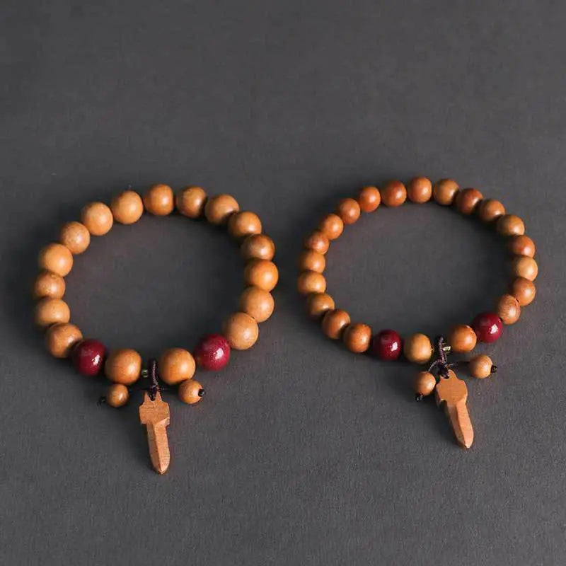 Fortune Jewel Peach Wood Cinnabar Sword Charm Wealth Bracelet Fortune Jewel