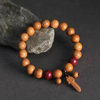 Fortune Jewel Peach Wood Cinnabar Sword Charm Wealth Bracelet Fortune Jewel