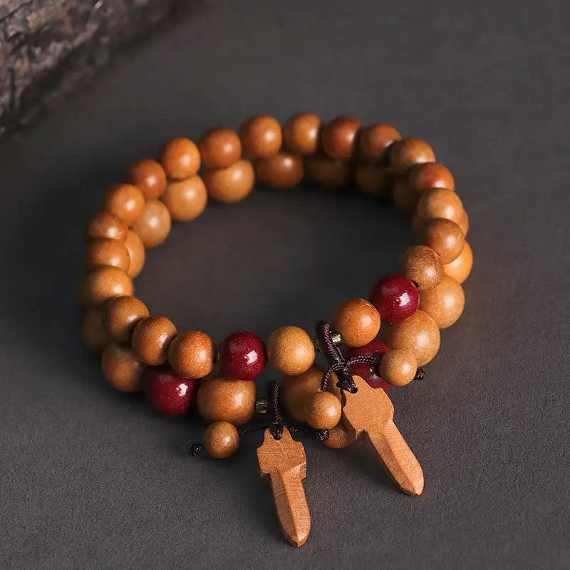 Fortune Jewel Peach Wood Cinnabar Sword Charm Wealth Bracelet Fortune Jewel