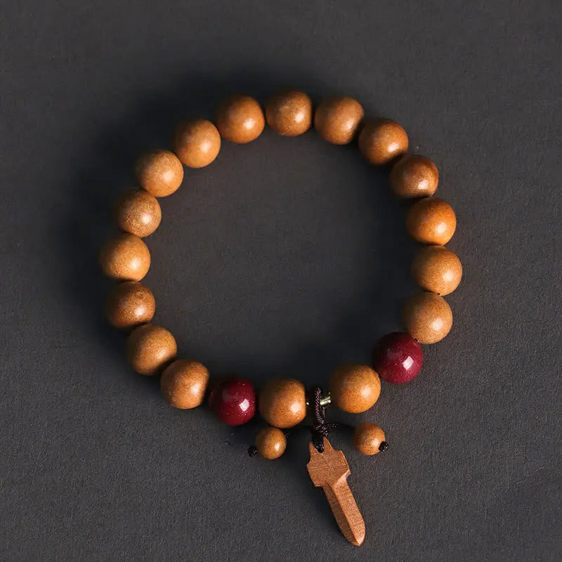 Fortune Jewel Peach Wood Cinnabar Sword Charm Wealth Bracelet Fortune Jewel