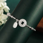 Fortune Jewel Copper Plated Silver Fu Character Peace Buckle Fortune Bracelet Fortune Jewel