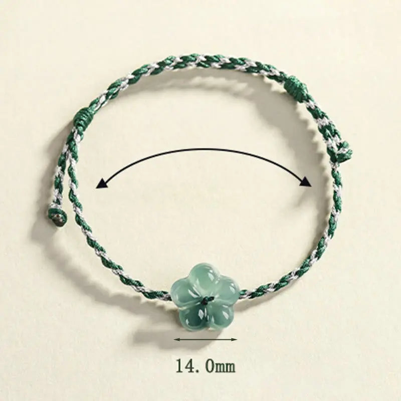 Fortune Jewel Natural Flower Jade Hand-Woven Prosperity  Bracelet Fortune Jewel