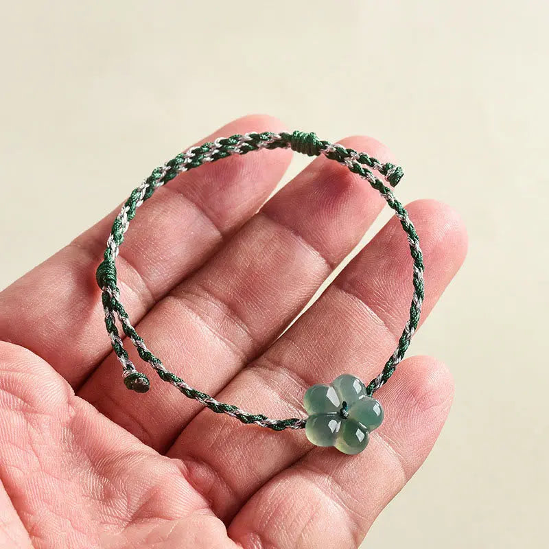 Fortune Jewel Natural Flower Jade Hand-Woven Prosperity  Bracelet Fortune Jewel