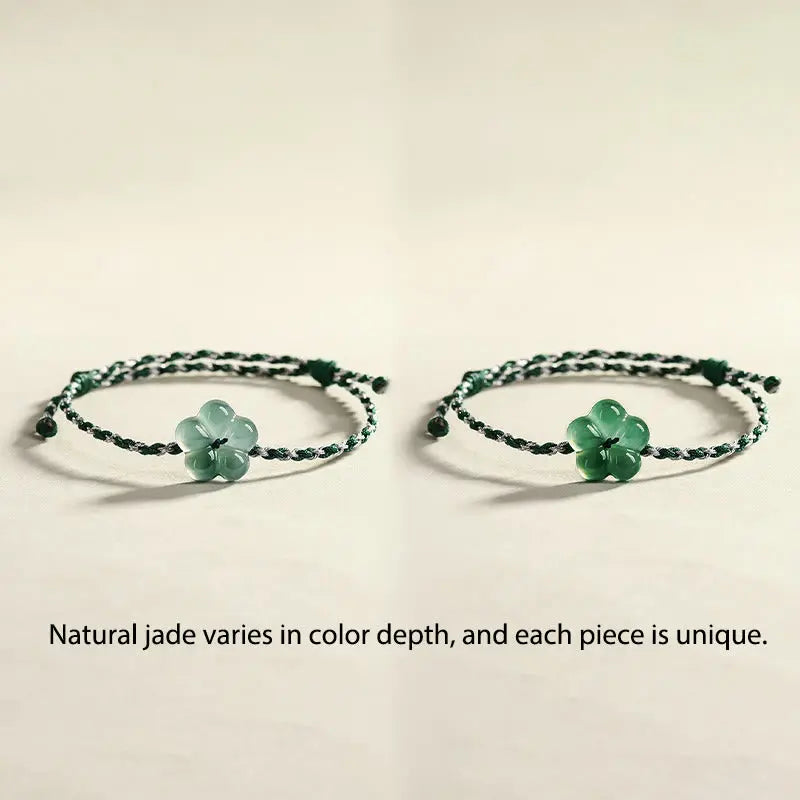 Fortune Jewel Natural Flower Jade Hand-Woven Prosperity  Bracelet Fortune Jewel