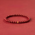 Fortune Jewel 999 Gold Cinnabar Simple Design Concentration Bracelet Fortune Jewel