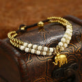 Fortune Jewel Turquoise Elephant Luck Double-layer Plated Copper Strength Bracelet Fortune Jewel