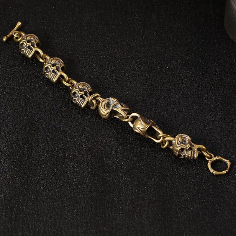Fortune Jewel Retro Copper Brass Skull The Lord Of The Corpse Forest Protection Bracelet Fortune Jewel