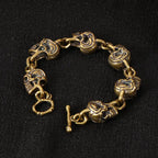 Fortune Jewel Retro Copper Brass Skull The Lord Of The Corpse Forest Protection Bracelet Fortune Jewel