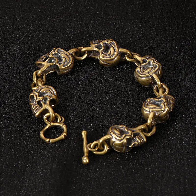 Fortune Jewel Retro Copper Brass Skull The Lord Of The Corpse Forest Protection Bracelet Fortune Jewel
