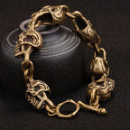 Fortune Jewel Retro Copper Brass Skull The Lord Of The Corpse Forest Protection Bracelet Fortune Jewel