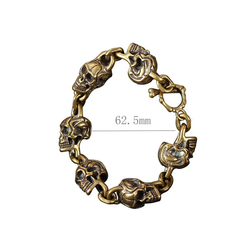 Fortune Jewel Retro Copper Brass Skull The Lord Of The Corpse Forest Protection Bracelet Fortune Jewel