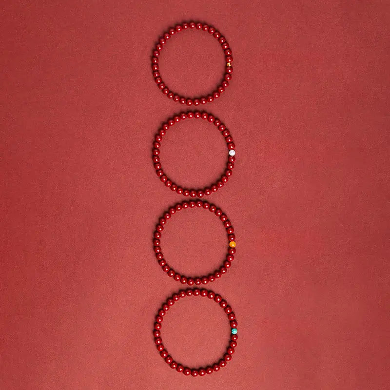 Fortune Jewel Cinnabar Turquoise Concentration Bracelet Fortune Jewel
