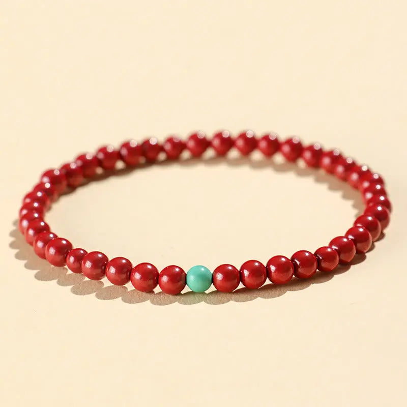Fortune Jewel Cinnabar Turquoise Concentration Bracelet Fortune Jewel