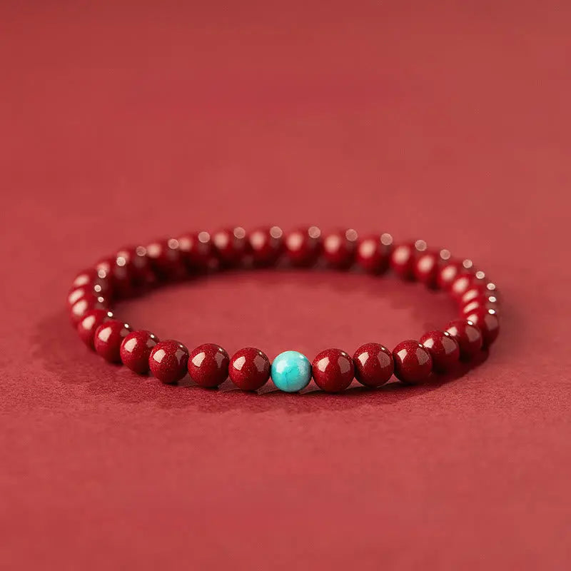 Fortune Jewel Cinnabar Turquoise Concentration Bracelet Fortune Jewel