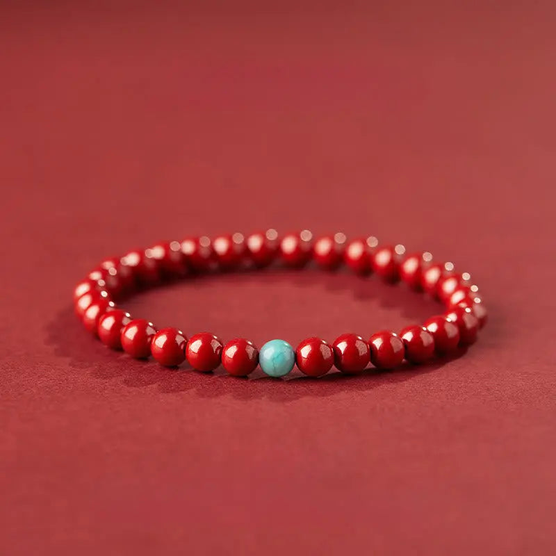 Fortune Jewel Cinnabar Turquoise Concentration Bracelet Fortune Jewel