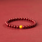 Fortune Jewel Natural Cinnabar Amber Stone Calm Bracelet Fortune Jewel