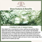 Fortune Jewel 14K Gold Plated Natural Moss Agate Healing Bracelet Fortune Jewel