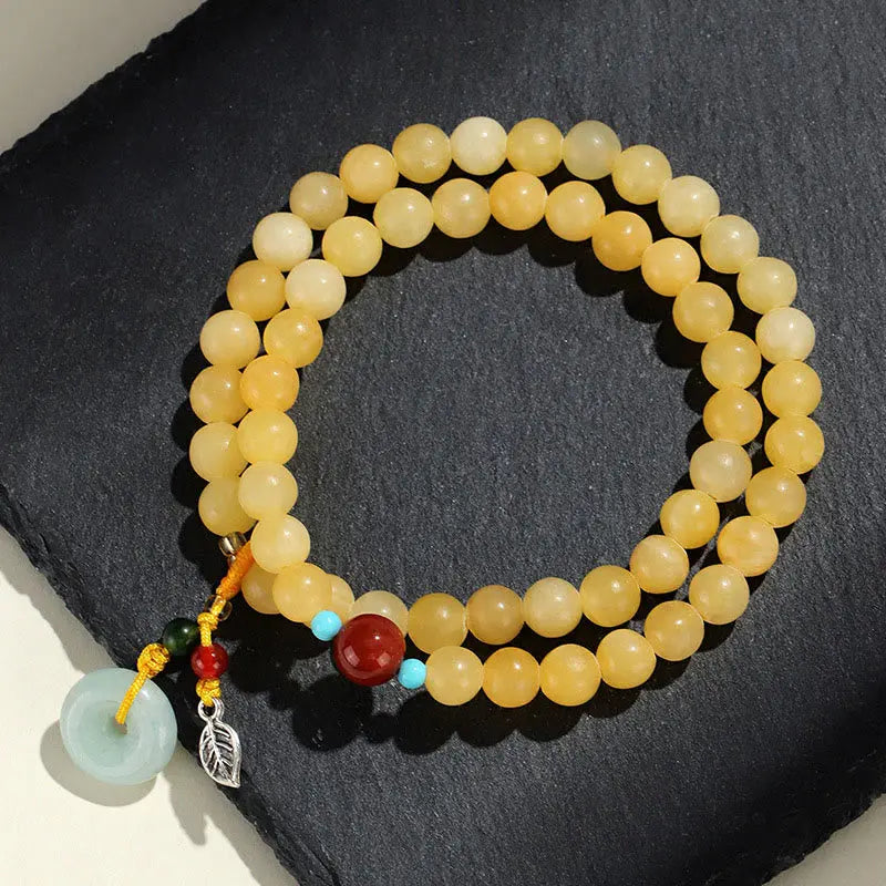 Fortune Jewel Topaz Peace Buckle Double Wrap Design Wealth Bracelet Fortune Jewel