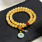 Fortune Jewel Topaz Peace Buckle Double Wrap Design Wealth Bracelet Fortune Jewel