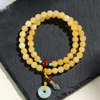Fortune Jewel Topaz Peace Buckle Double Wrap Design Wealth Bracelet Fortune Jewel
