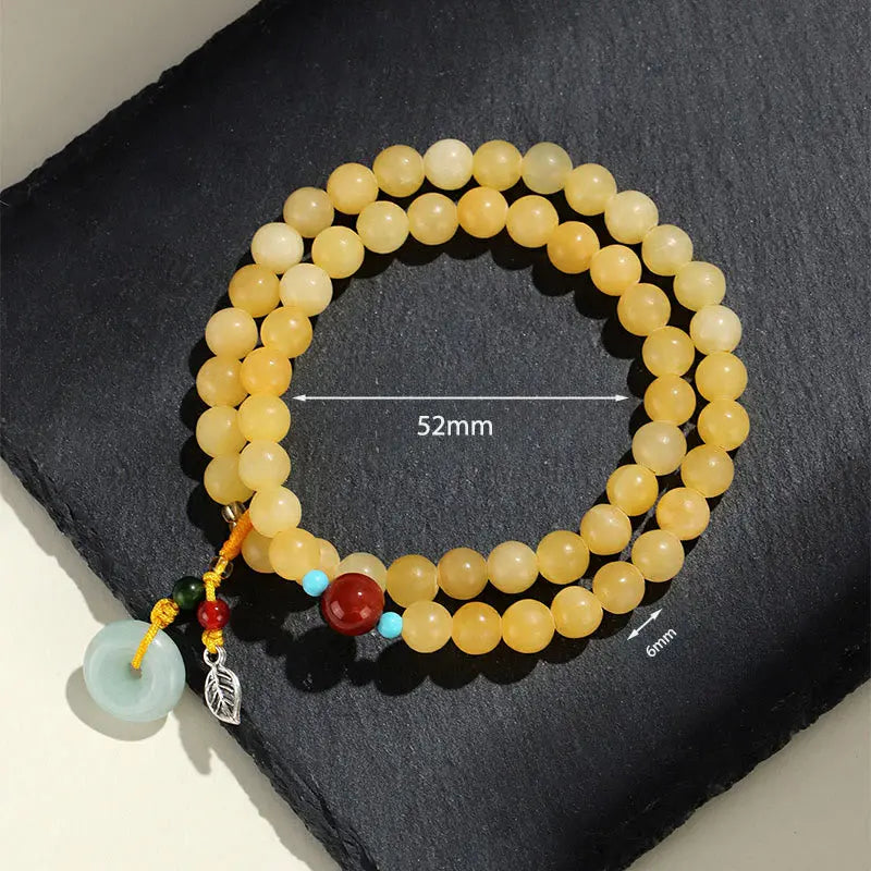 Fortune Jewel Topaz Peace Buckle Double Wrap Design Wealth Bracelet Fortune Jewel
