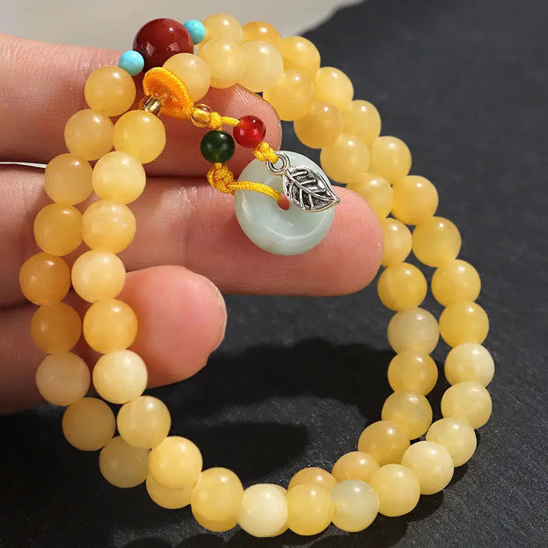 Fortune Jewel Topaz Peace Buckle Double Wrap Design Wealth Bracelet Fortune Jewel