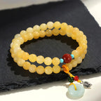 Fortune Jewel Topaz Peace Buckle Double Wrap Design Wealth Bracelet Fortune Jewel