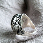 Fortune Jewel Black Obsidian Koi Fish Symbol Strength Adjustable Ring Fortune Jewel