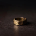 Fortune Jewel Tibetan Simple Design Copper Brass Frosted Wealth Ring