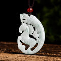 Fortune Jewel Year of the Horse Dragon Jade Prosperity Rope Necklace Pendant Fortune Jewel