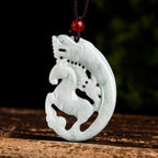 Fortune Jewel Year of the Horse Dragon Jade Prosperity Rope Necklace Pendant Fortune Jewel