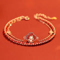Fortune Jewel 925 Sterling Silver Year Of The Horse Red Agate Hetian Jade Confidence Bracelet Fortune Jewel
