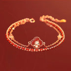 Fortune Jewel 925 Sterling Silver Year Of The Horse Red Agate Hetian Jade Confidence Bracelet Fortune Jewel