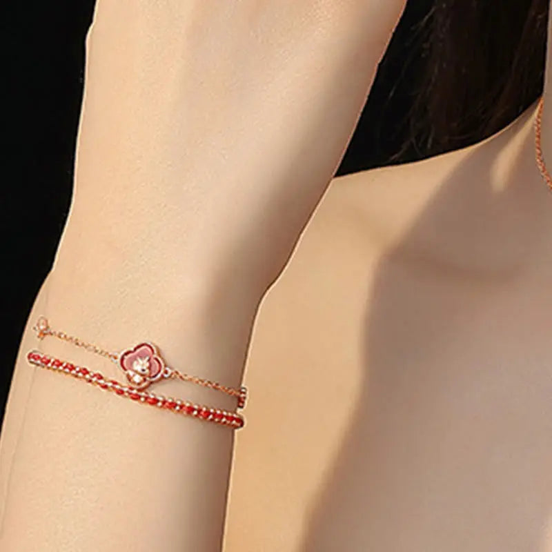 Fortune Jewel 925 Sterling Silver Year Of The Horse Red Agate Hetian Jade Confidence Bracelet Fortune Jewel