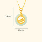 Fortune Jewel 925 Sterling Silver Year Of The Horse Hetian Jade Peace Buckle Luck Necklace Pendant Fortune Jewel