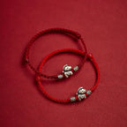 Fortune Jewel Year of the Horse 999 Sterling Silver String Braided Protection Bracelet Fortune Jewel