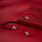 Fortune Jewel Year of the Horse 999 Sterling Silver String Braided Protection Bracelet Fortune Jewel